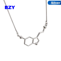 BZY โมเลกุล dopamine จี้สร้อยคอเคมีโมเลกุล Choker Elegant Simple สร้อยคอเงิน