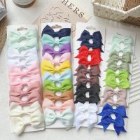 10Pcs/Set Solid Color Ribbon Bowknot Hair Clips for Baby Girls Handmade Bows Hairpin Barrettes Headwear Kids Hair Accessories