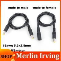 Merlin Irving Shop 0.5/3/1.5m DC male to male female power supply connector Extension Cable 18awg wire Adapter 19v 24v for strip camera 5.5X2.5mm