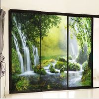 【LZ】❐  Cachoeira Padrão Window Film para a decoração Home sem cola Static Cling adesivo de vidro fosco Privacidade