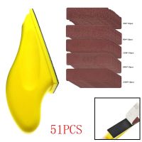 3.5 X1Inch Detail Sander Refills Micro Finishing Sander Paper 60-240Grit With Hand Grinding Block For Craft Wood Metal Polishing Cleaning Tools