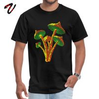 Psychedelic Men T-Shirt Vaporwave Mushroom T Shirts Summer Clothes Adult 100% Cotton Unique Clothes Custom Shop Tops Tees