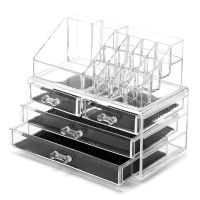 Jewelry Cosmetic Storage with 4 Drawers Display Makeup Jewelry Organizer Acrylic