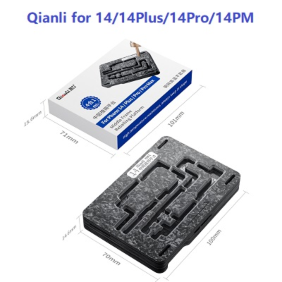 Qianli 4in1 Interposer ชั้นกรอบกลาง BGA Reballing Stencil Kit สำหรับ 14 Pro Max การประสานลูกดีบุกชุดความร้อน