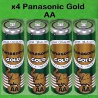 PANASONIC GOLD #R6GT 1.5V BATTERY ถ่าน แมงกานีส พานาโซนิค โกลด์ AA  (แพ็คละ 4 ก้อน)สต็อกในประเทศไทย จัดส่งที่รวดเร็ว