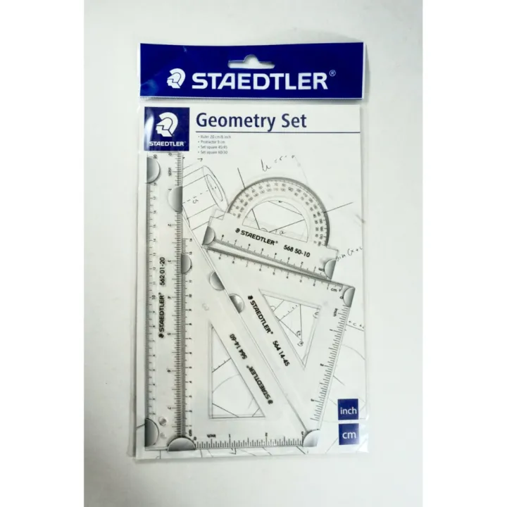 Staedtler Mars Geometry Set (ruler, protractor, 2 triangle) Lazada PH