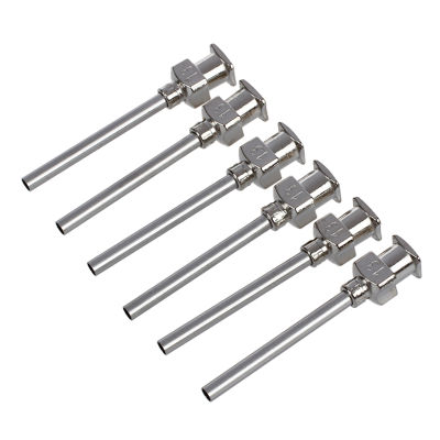 Stainless Steel Luer Lock Industrial Liquid Dispensing Needle Tip, 13 Gauge, 1.81mm ID x 2.26mm OD, 1" Length (Pack of 6)