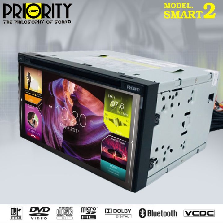priority-smart2-เครื่องเสียงรถยนต์-จอ-2din-มีบลูทูธ-วิทยุvติดรถยนต์-ต่อกล้องถอยได้หน้าจอ-6-95นิ้ว-จอติดรถยนต์-วิทยุ-dvd