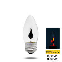 5Pcs E14 E27 LED Edison Bulb 3W 220V Candle Light Flame Bulb Vintage Fire Lighting Flickering Effect Lampada Flame Retro Lamp