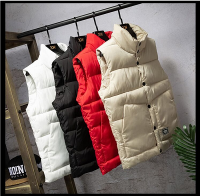 ZZOOI Down cotton waistcoat new autumn winter warm padded vest sleeveless vest youth fashion students casual jacket waistcoat jacket