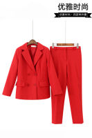 Red Suit Women 2021 Spring and Autumn Korean Fashion Double Breasted Slim-Fit Suit Jacket Temperament Office Wear