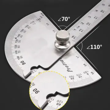 Tebru Protractor Angle Ruler Stainless Steel 90 Degree Right Angle