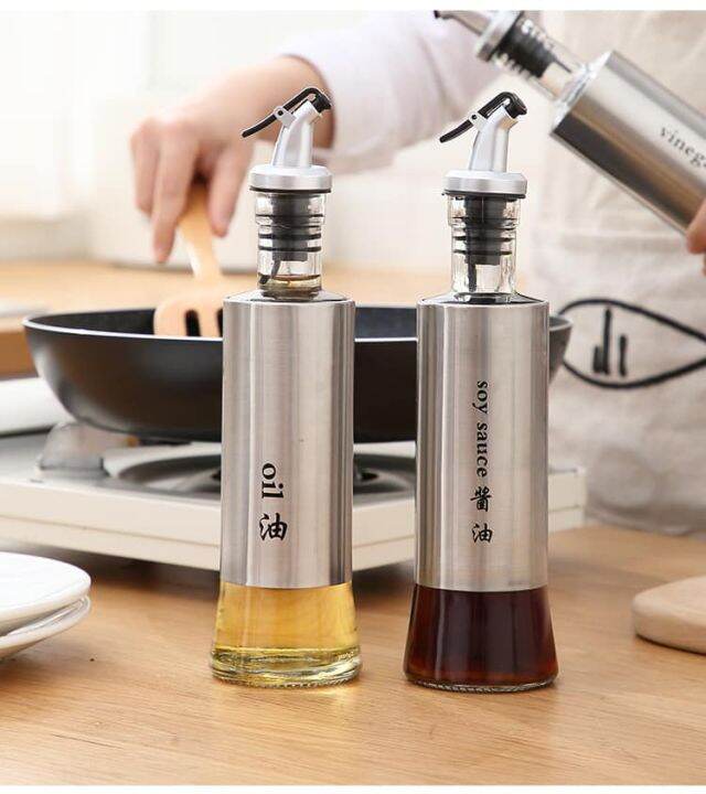 300ml Glass Cooking Seasoning Oil Bottle Sauce or Dressing Pourer