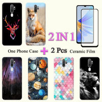 เคสแฟชั่นพิมพ์ลายแบบ2อิน1 A9 OPPO 2020 A5 2020พร้อมสกรีนเซรามิกสองชิ้น