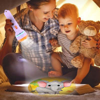 Projection Flashlight Baby Sleeping Story Book Projector Torch Cute Cartoon Toys Night Picture Light Bedtime Learning Fun Toys