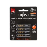 Fujitsu ถ่านชาร์จ Premium (สีดำ) 1.2V ขนาด AAA Min.900 mAh 500cycle บรรจุ 4 ก้อน/แพ็คไฟและหลอดไฟ