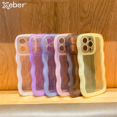 Cute Wavy Curly Clear Phone Case For iPhone 14 Pro Max 13 12 11 XS XR X 7 8 Plus Mini 6S SE Candy Soft Silicone Shockproof Cover