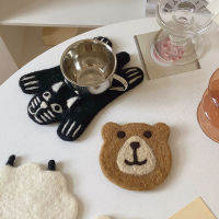 Cuife Cute Round Animal Wool Cup Coaster Kitchen Tableware Tea Dining Table Decoration Placemat Coffee Heat Resistant Pad Mat