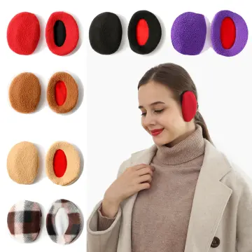 1 Pair Bandless Fleece Ear Muffs For Men Women Winter Thick Warm