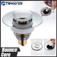 Universal Stainless Steel Basin Pop-Up Bounce Core Basin Drain Filter Hair Catcher Sink Strainer Bathtub Stopper Bathroom Tool Showerheads