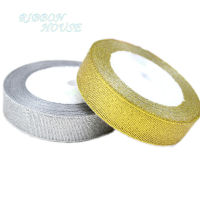 (25 yards/roll) 20mm gold and silver ribbon Christmas packaging ribbon high-grade quality squares