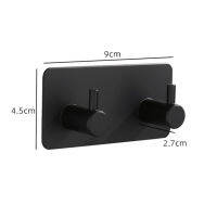 Stainless Steel Robe Hooks Adhesive Black Kitchen Lavatory Bathroom Robe Coat 2 3 4 Hook Bath Shower Ball Key Hat Towel Hanger