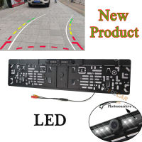 LED แบบไดนามิกวิถีแทร็ค Night Vision สหภาพยุโรปรถป้ายทะเบียนกรอบกล้องมองหลังที่จอดรถสำรองกล้อง CCD