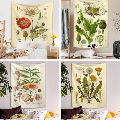 ▨♠۞ Flower Tapestry Wall Hanging Wildflower Plants Floral Tapestries Vertical Decorations for Bedroom Living Room Decor Fabric