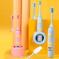 ✜☾ Children Electric Toothbrush Ultrasonic Teeth Brush with Storage Base Intelligent IPX7 Timing 3 Modes Personal Care Appliances