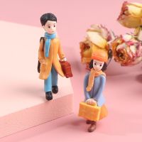 2Pcs Lovers Couple Good Meet Girl Man Family People Doll Toy Model Statue Figurine Ornament Miniatures Home DIY Decor NEW