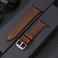 Genuine Leather Straps for Apple Watch 8 7 6 5 4 SE First Layer Cowhide Watchbands 38/40/41mm 42/44/45mm for iwatch Ultra 49mm