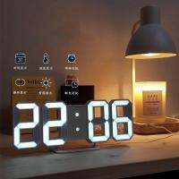 ZZOOI 3D LED Digital Clocks Alarm Nordic Wall Clocks Hanging Watch Snooze Table Clocks Calendar Thermometer Electronic Digital Clocks