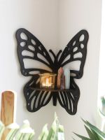 Butterfly Crystal Display Shelf Wooden Stand Corner Shelf Wall Decor Boho Hanging Wall Crystals Stones Storage House Decoration