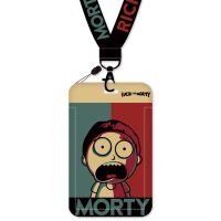 [COD] Bus card set Rick and Morty key chain student cartoon campus meal access control lanyard transparent protective
