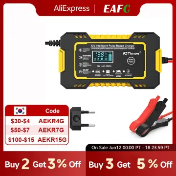 12V 6A Intelligent Car Motorcycle Battery Charger for Auto Moto Lead Acid  AGM Gel VRLA Smart Charging 6A 12V Digital LCD Display - AliExpress