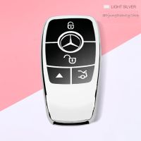 กรอบเคสกุญแจรีโมทรถยนต์ เมอร์เซเดส-เบนซ์ อี คลาส (New VIP Key Shell, TPU Key Cover with Colorful PC Push button Guard) Mercedes-Benz Key New E-Class Mercedes Smart Key