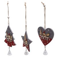 3Pcs Wooden Ornaments Love Snowflake Decoration for Home Xmas Gifts Tree Hanging Pendants