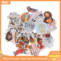 【Youer】 TANG 50Pcs Jesus Christians Cartoon Graffiti Stickers Laptop Skateboard Luggage Decal