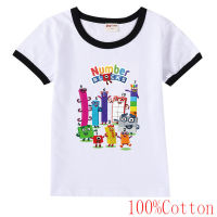 Numberblocks เสื้อยืดเสื้อแขนสั้นสำหรับเด็กหญิงสำหรับเด็กผู้ชายเด็กผู้หญิง0000