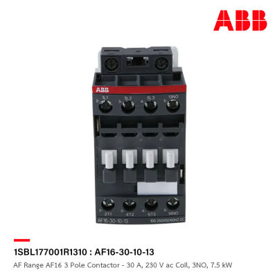 ABB : AF Range AF16 3 Pole Contactor - 30 A, 230 V ac Coil, 3NO, 7.5 kW รหัส AF16-30-10-13 : 1SBL177001R1310 เอบีบี