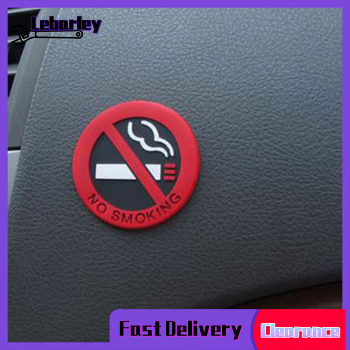 lebarley-ป้ายกลมสีแดงห้ามสูบบุหรี่มีสไตล์-สติกเกอร์รถสูบบุหรี่สติ๊กเกอร์ไวนิล