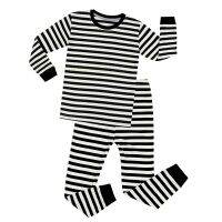 ZZOOI Little Boy Classic Black White Triped Clothing Suits Toddler Kids Casual Sleep Wears Pajamas Set for Children Long Sleeve Pyjama