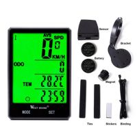 Bicycle Computer Wireless/Wired Bike Speedometer Code Meter Large Screen English Waterproof Cycling Odometer Bike Accessories