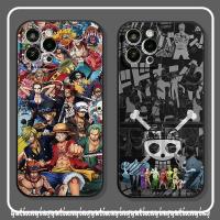 เคสโทรศัพท์มือถือ Tpu นิ่ม ขอบตรง กันกระแทก ลายการ์ตูนอนิเมะ One Piece Graffiti สําหรับ IPhone 11 13 14 12 Pro Max 6S 8 6 7 Plus XR X XS Max SE 2020