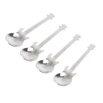 Guitar Coffee Teaspoons,20 Pcs Stainless Steel Musical Coffee Spoons  Teaspoons Mixing Spoons Sugar Spoon(Silver)