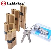 Door Cylinder Biased Lock 65 70 80 90 115mm Cylinder AB Key Anti-Theft Entrance Brass Door Lock Lengthened Core Extended Keys