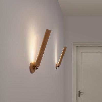 Creative Night Light Rotatable Wall Lamp 360° Magnetic Kitchen Wardrobe Staircase Home Bedroom Fashion Wood Color LED Desk Lamp