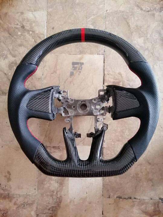 Carbon Fiber Steering Wheel for Honda City GM6 CVT No Button (JRED