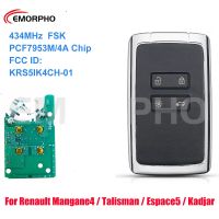 Emorpho Kr5ik4ch-01ชิปอัจฉริยะไร้กุญแจ4a Pcf7953m 434Mhz สำหรับ2016 2017 2018 2019 Renault Megane 4เครื่องรางของขลัง Espace 5 Kadjar