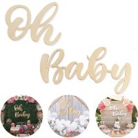 Oh Baby Sign Wooden Wall Sticker Baby Shower Gender Reveal Party Decoration Welcome Baby Jungle Safari Birthday Party Supplies
